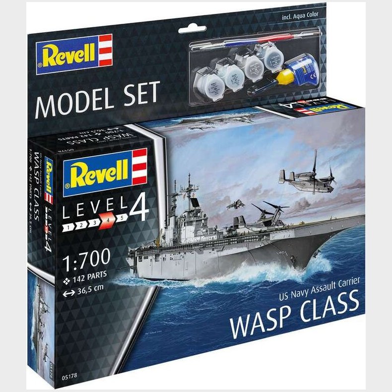 Revell - Wasp Clasp Skib Bygges�t Inkl. Maling - 1:700 - Level 4 - 65178