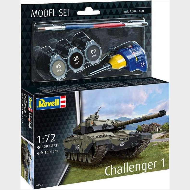 Revell - Challenger 1 Tank Byggest - 1:72 - Level 4 - 63365