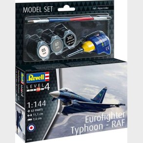 Revell - Eurofighter Typhoon Raf Modelfly - 1:144 - Level 4 - 63796