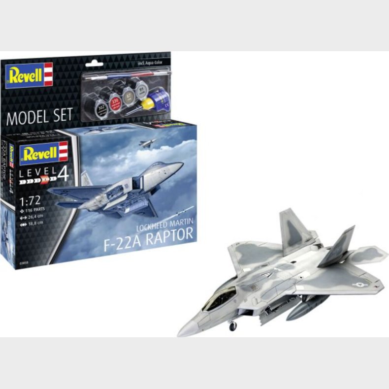 Revell - Lockheed Martin F-22a Raptor Fly - 1:72 - Level 4 - 03858