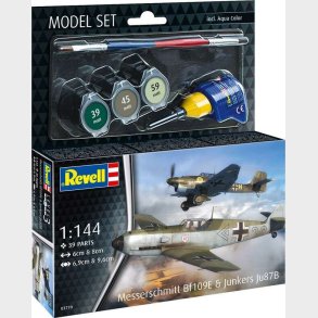 Revell - Messerschmitt Bf 109 E Og Junkers Ju 87b - 1:144 - Level 4 - 63770
