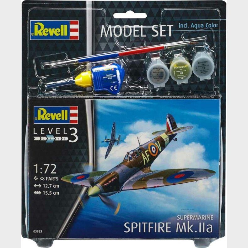 Revell - Supermarine Spitfire Mk.iia Inkl. Maling - 1:72 - Level 3 - 63953