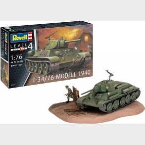 Revell - T-34/76 Modell 1940 Byggest - 1:76 - Level 4 - 03294
