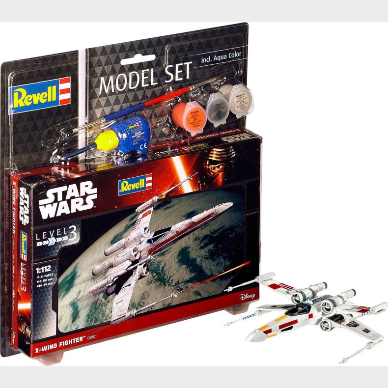 Revell - Set X-wing Fighter Modelrumskib - 1:112 - Level 3 - 63601