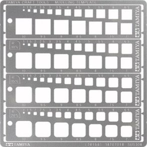 Tamiya - Modeling Template Square - 1-10 Mm - 74156