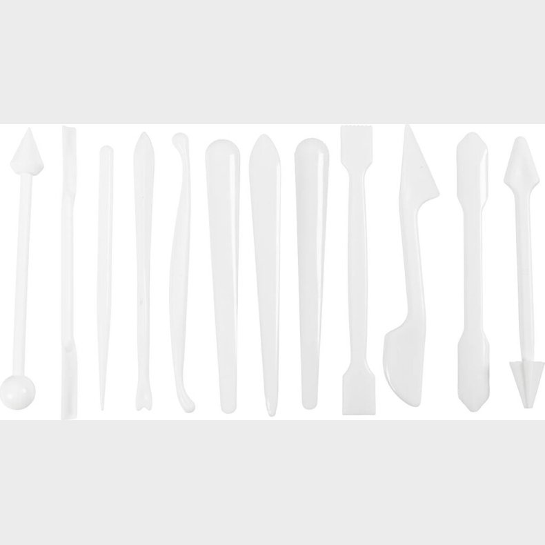 Modellrpinde - Str. 12,7-14,3 Cm - Hvid - 12 Stk.