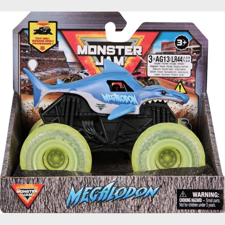Monster Jam 1:43 Light Up Wheels Truck - Megalodon