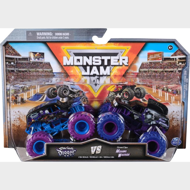 Monster Jam - 1:64 Die Cast 2 Pack - Son Uva Digger Vs. Mohawk Warrior