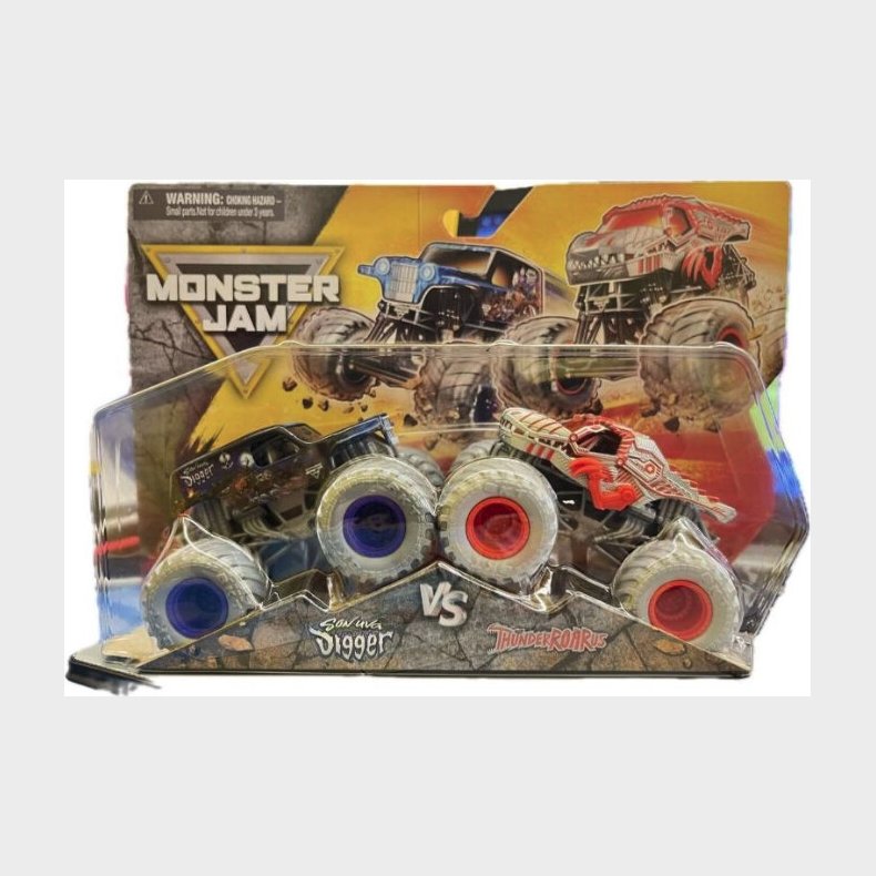 Monster Jam - Monster Truck Biler - 1:64 - Son-uva Digger Vs Thunderroarus