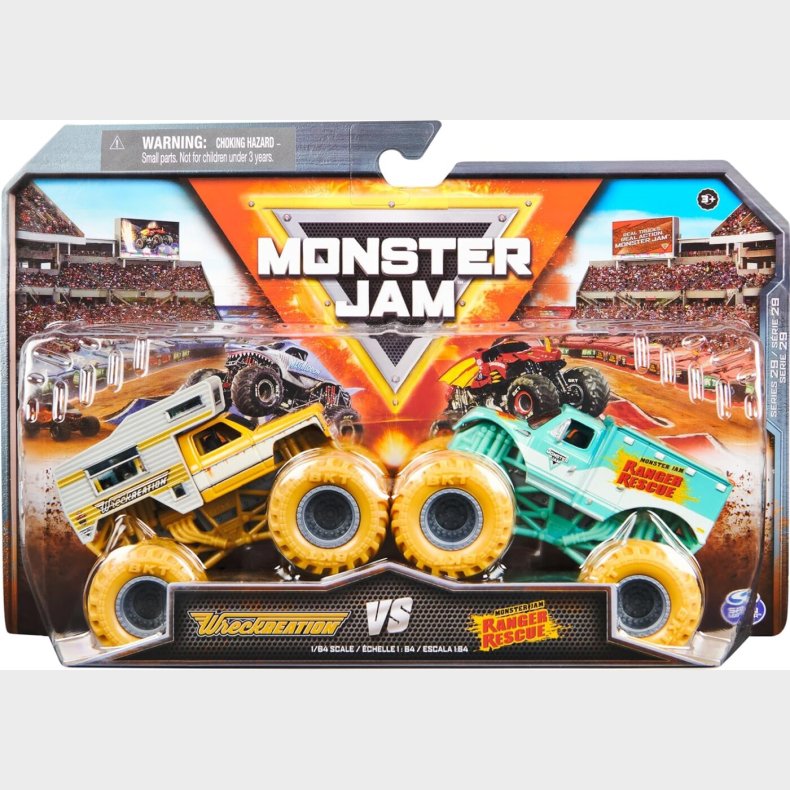 Monster Jam - 1:64 Die Cast 2 Pack - Wreckreation Vs Ranger Rescue