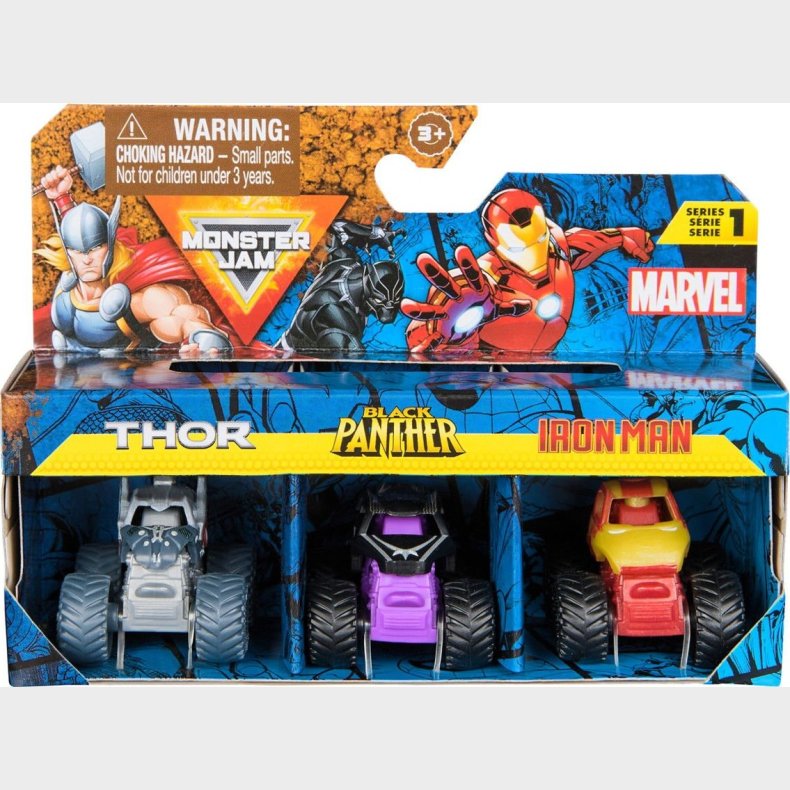 Monster Jam Mini 1:87 Marvel 3-pak (asst)