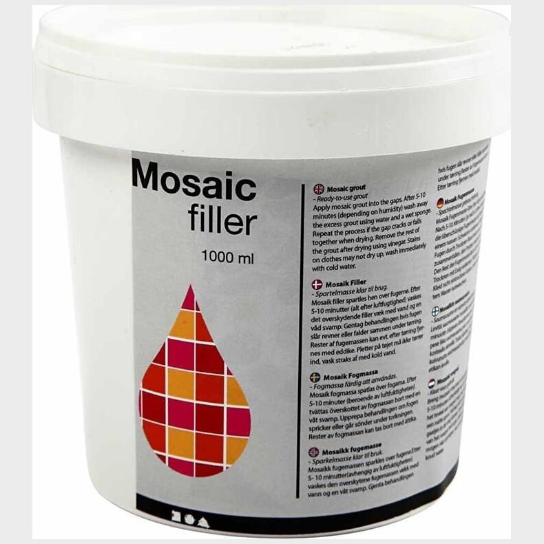 Mosaikfiller - Hvid - 1000 Ml/ 1 Spand