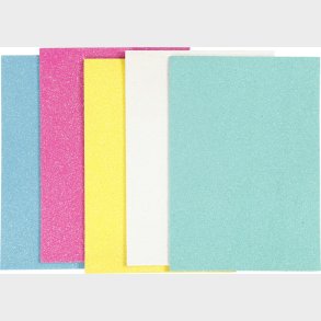 Mosgummi - Glitter - A5 - 2 Mm - Forskellige Farver - 5 Ark