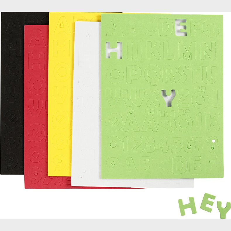 Mosgummi - Str. 2-2,3 Cm - Tykkelse 2 Mm - Assorterede Farver - 5 Ark