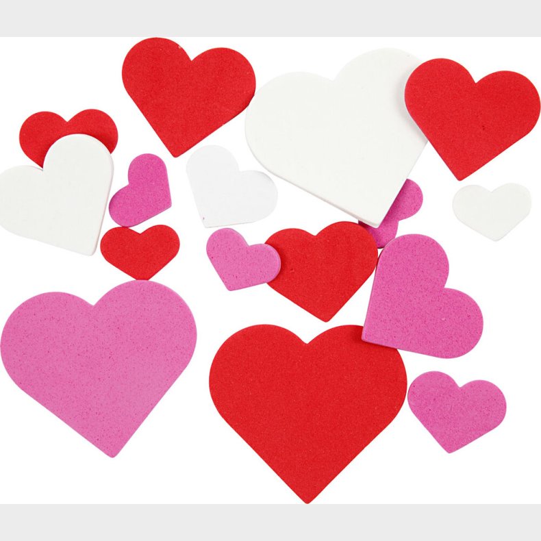 Mosgummihjerter - Str. 20-50 Mm - Tykkelse 2 Mm - Assorterede Farver - 200 Assorterede