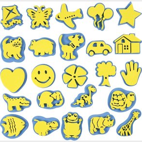 Mosgummistempler - H 6-8 Cm - 24 Stk.