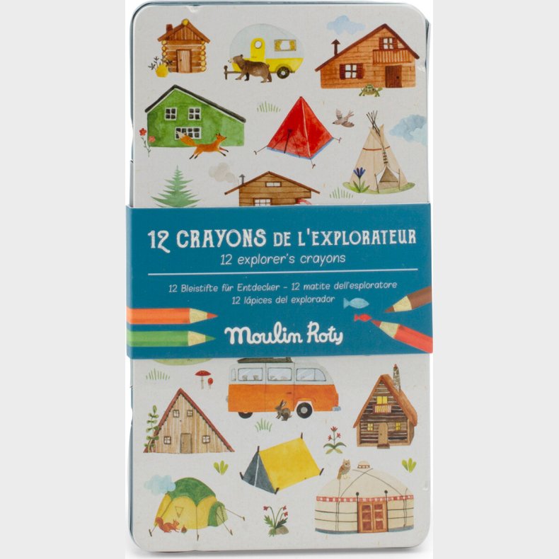 Moulin Roty - Farveblyanter 12 Stk - L'explorateur