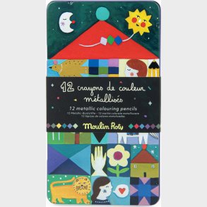 Moulin Roty - Farveblyanter 12 Stk - Metallic - Les Com�tes Filantes