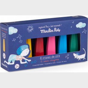 Moulin Roty - Farvekridt 6 Stk - Aujourd'hui C'est Mercredi