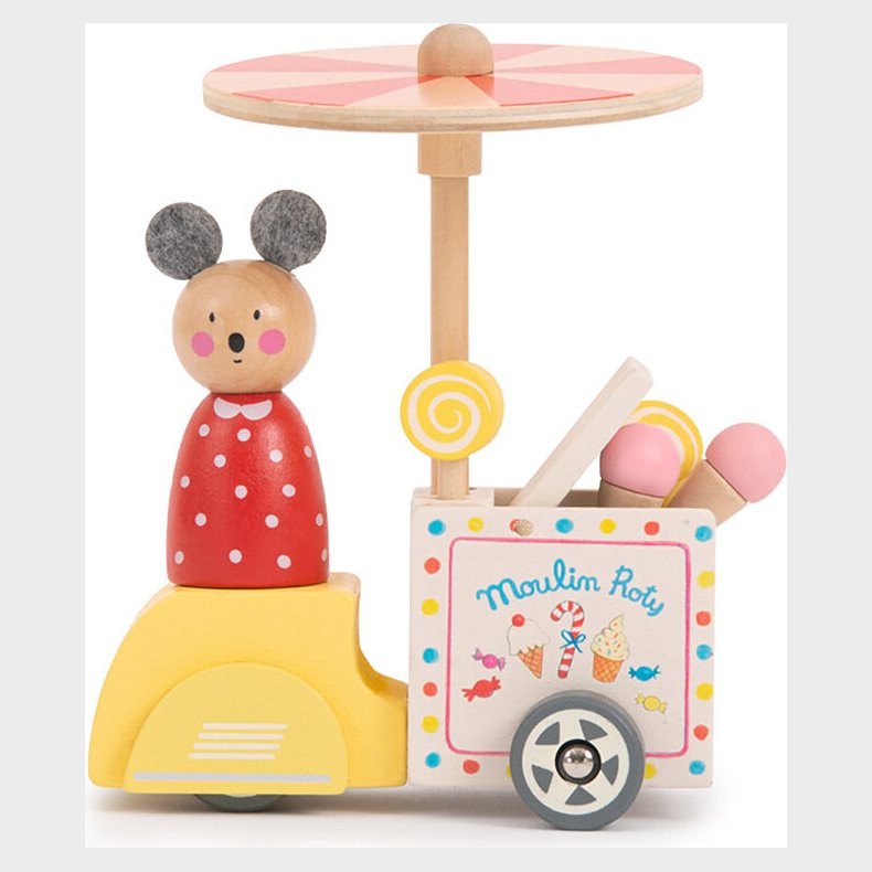 Moulin Roty - Ispige Med Ladcykel Til Dukkehus