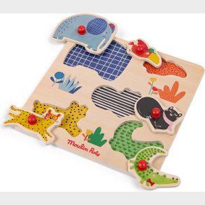 Moulin Roty - Les Toupitis Knoppuslespil - 5 Brikker - Jungledyr