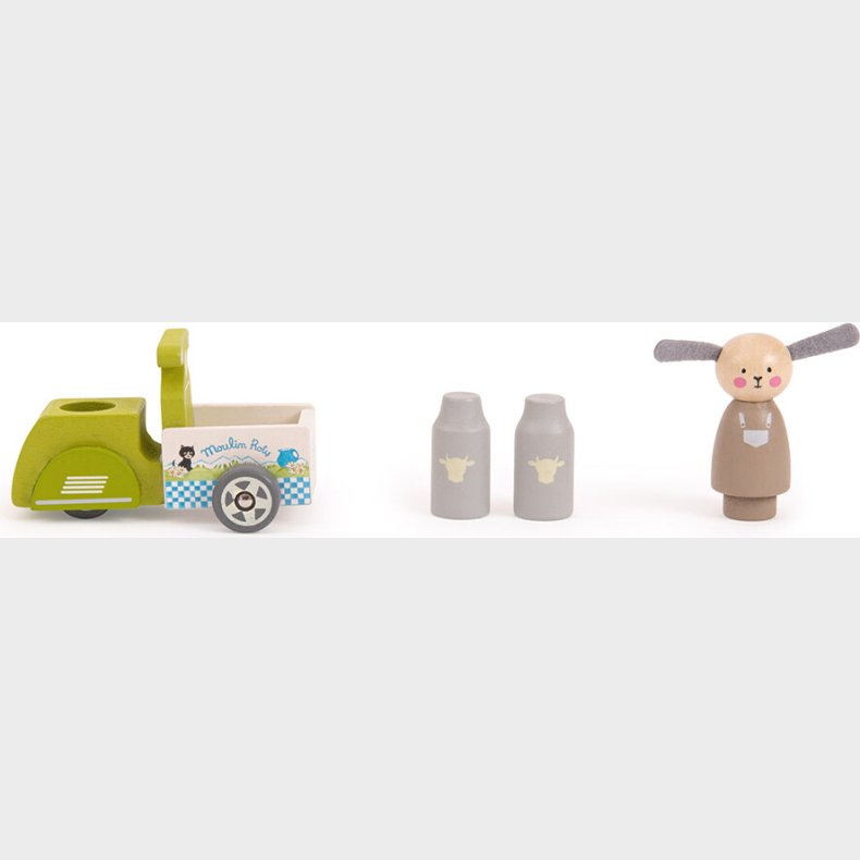 Moulin Roty - Mlkedreng Med Ladcykel Til Dukkehus