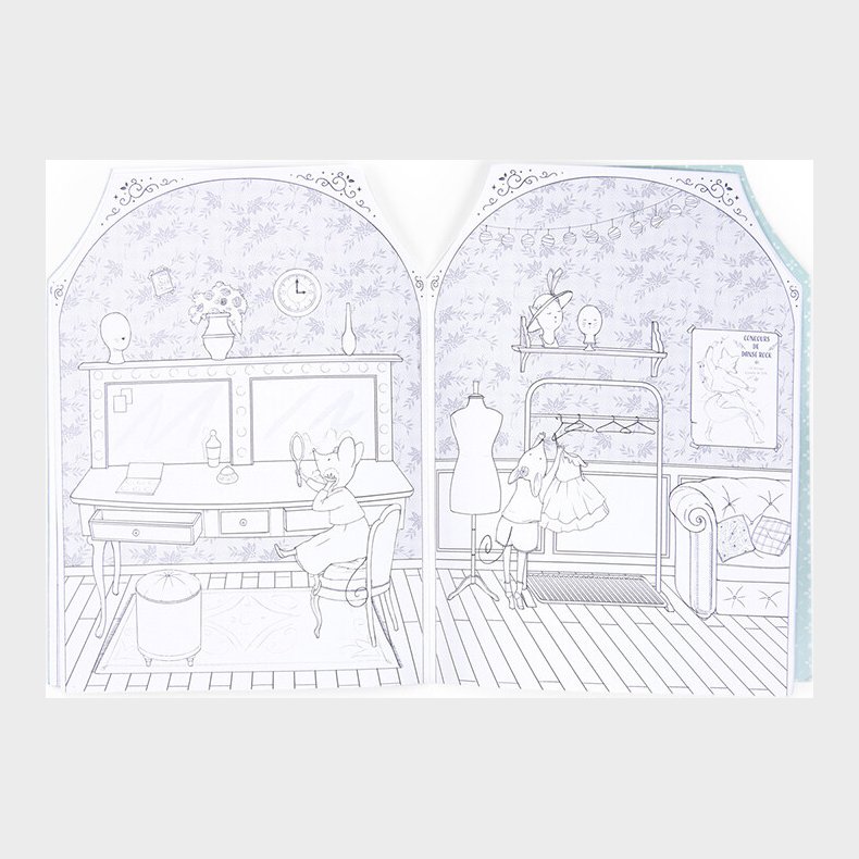 Moulin Roty - Malebog Med 170 Klisterm�rker - Den Lille Danseskole - Bog