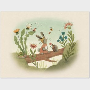 Moulin Roty - Plakat - Lille Kanin P Eventyr - 30 X 40 Cm - Trois Petits Lapins