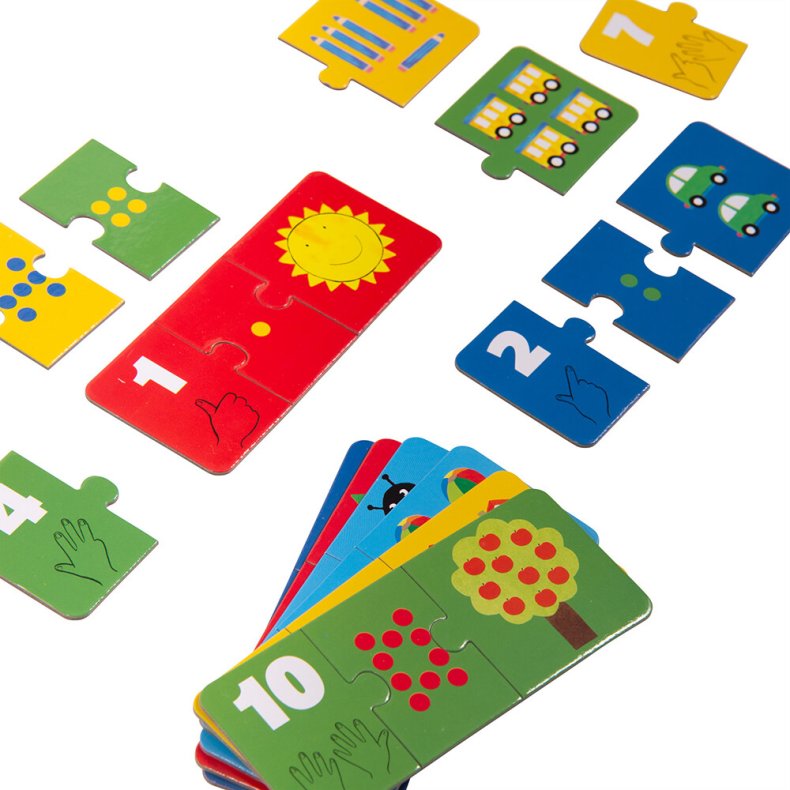 Moulin Roty - Les Chiffres Puslespil - 10x3 Brikker - L�r At T�lle