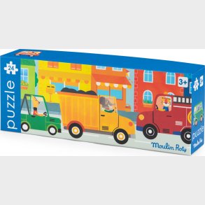 Moulin Roty - Puslespil 24 Brikker - Biler - Les Popipop
