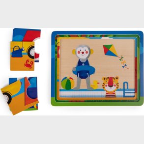 Moulin Roty - Puslespil Med 3 Lag - Les Popipop