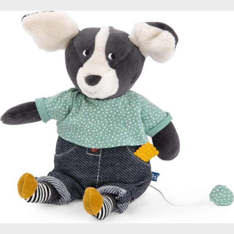 Moulin Roty - Tjdyr Med Musikoptrk - Hunden Puce 27 Cm - Puce Og Pilou