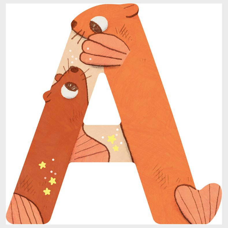 Dyrebogstaver I Tr� Til B�rnev�relset - A - Orange - Moulin Roty