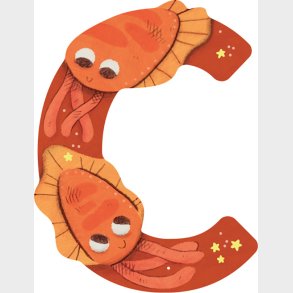 Dyrebogstaver I Tr Til Brnevrelset - C - Orange - Moulin Roty