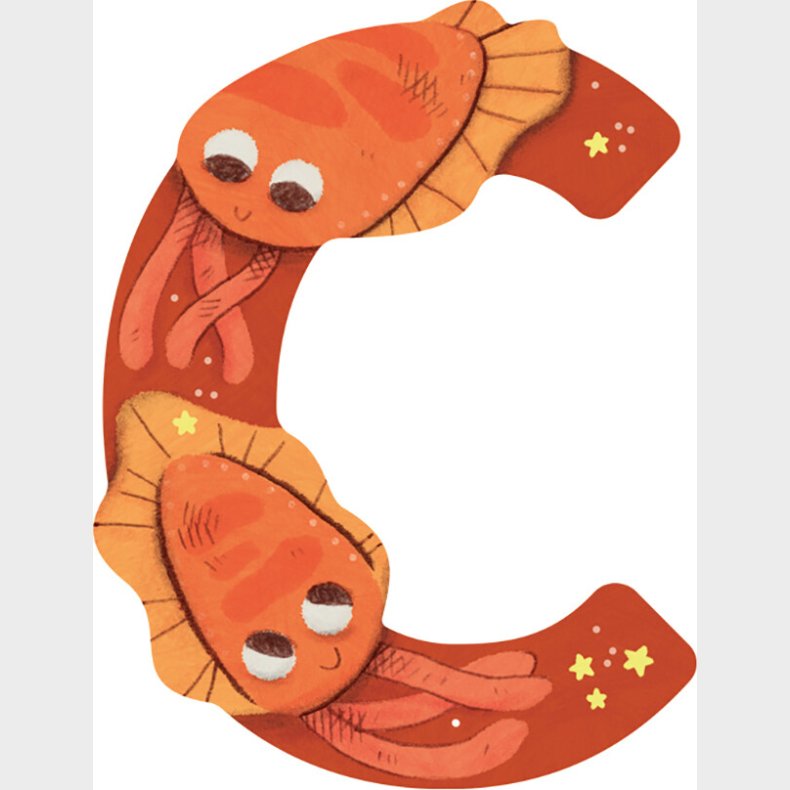 Dyrebogstaver I Tr Til Brnevrelset - C - Orange - Moulin Roty