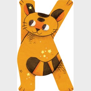 Dyrebogstaver I Tr Til Brnevrelset - K - Gul - Moulin Roty