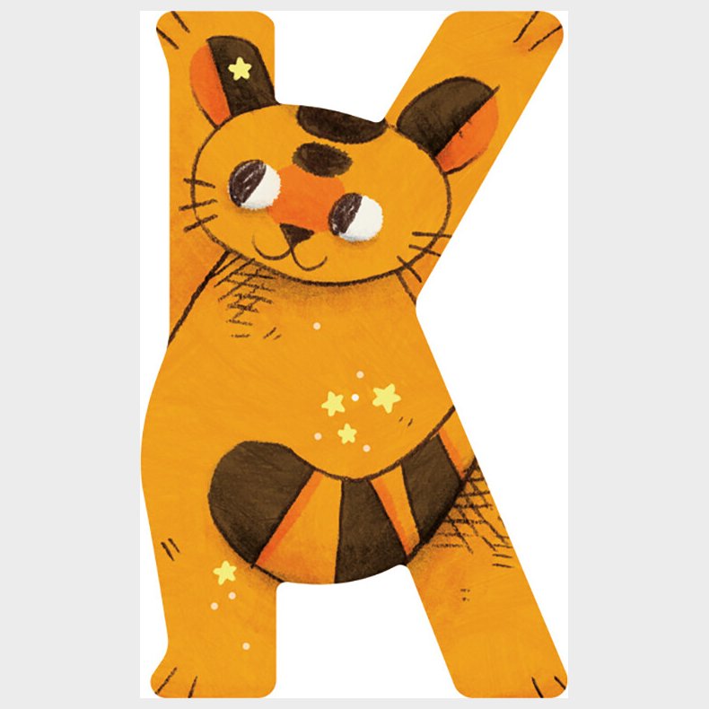 Dyrebogstaver I Tr Til Brnevrelset - K - Gul - Moulin Roty