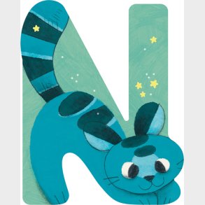 Dyrebogstaver I Tr� Til B�rnev�relset - N - Bl� - Moulin Roty