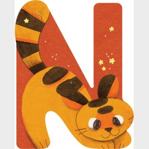 Dyrebogstaver I Tr� Til B�rnev�relset - N - Orange - Moulin Roty
