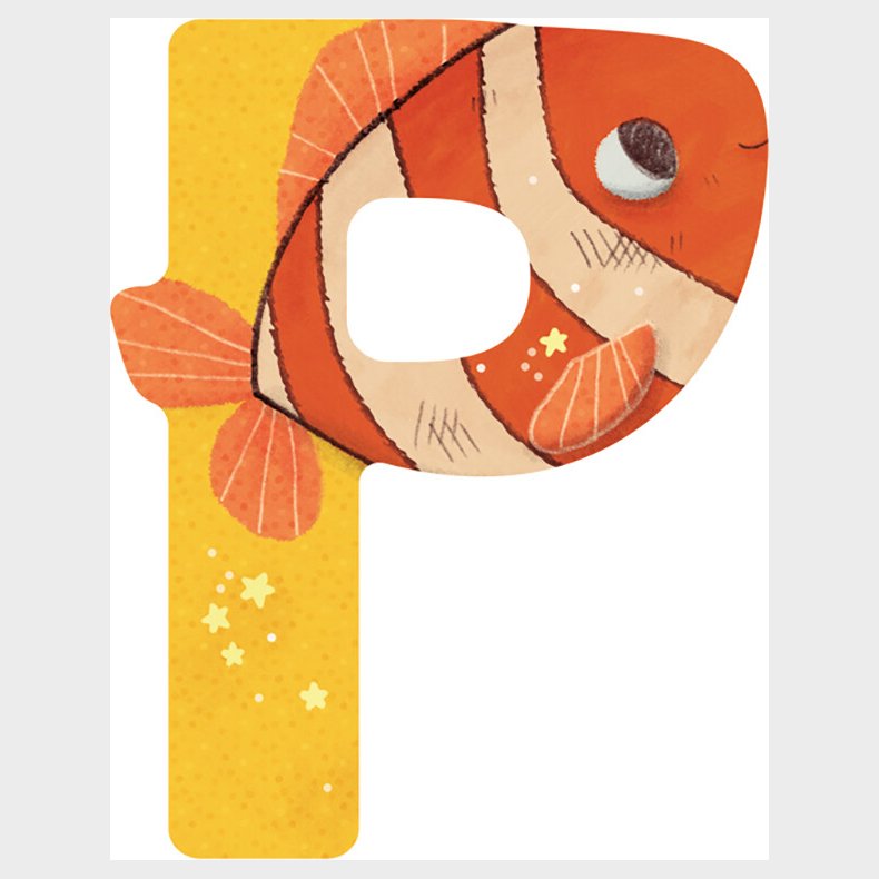 Dyrebogstaver I Tr Til Brnevrelset - P - Gul - Moulin Roty