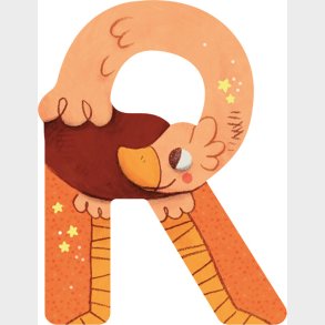 Dyrebogstaver I Tr� Til B�rnev�relset - R - Orange - Moulin Roty