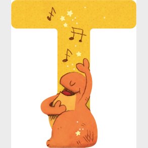 Dyrebogstaver I Tr� Til B�rnev�relset - T - Gul - Moulin Roty