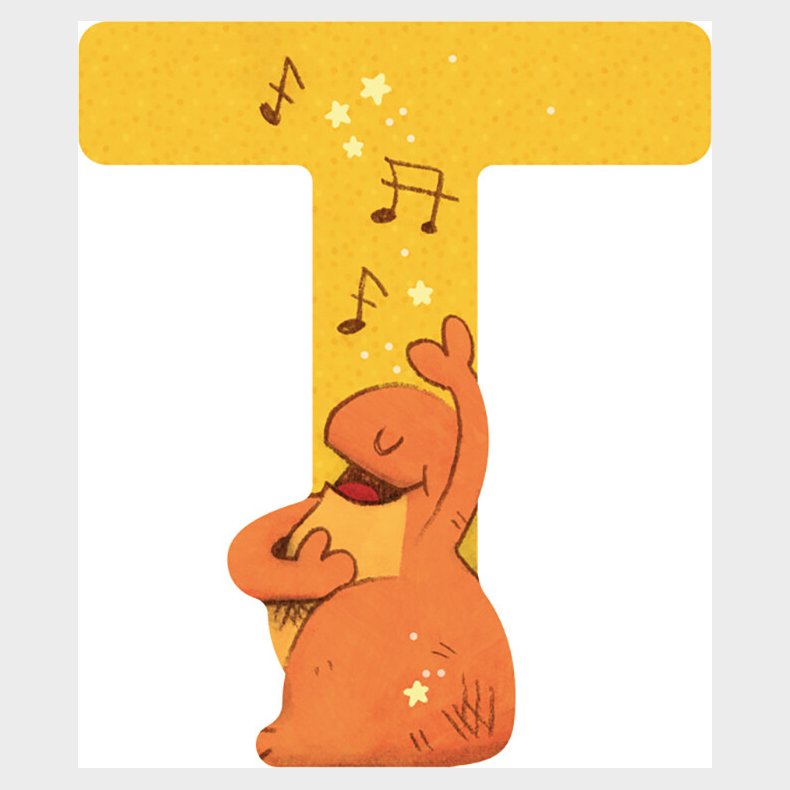 Dyrebogstaver I Tr� Til B�rnev�relset - T - Gul - Moulin Roty