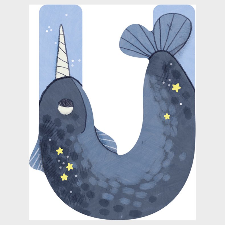 Dyrebogstaver I Tr� Til B�rnev�relset - U - Bl� - Moulin Roty