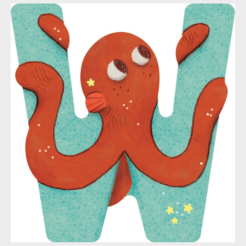 Dyrebogstaver I Tr� Til B�rnev�relset - W - Bl� - Moulin Roty