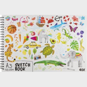 Skitsebog Med Spiralryg - A3 - 135 G - 40 Sider