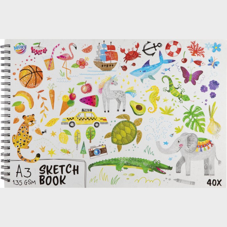 Skitsebog Med Spiralryg - A3 - 135 G - 40 Sider