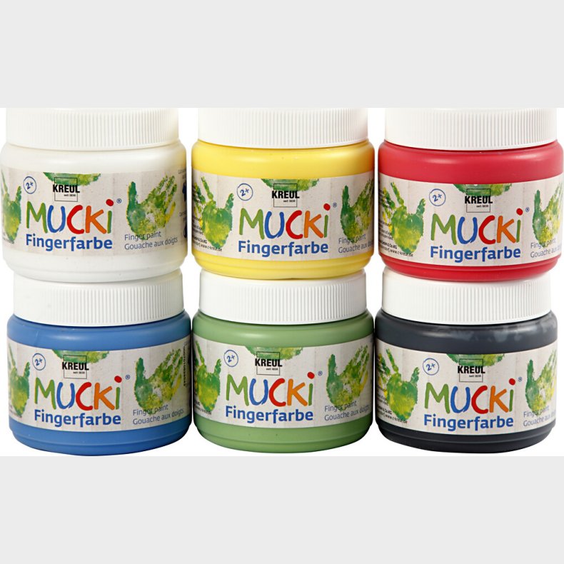 Mucki Fingermaling - 6 Farver - 6x150 Ml