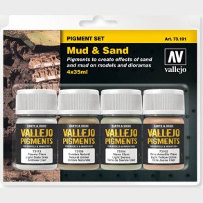 Vallejo - Mud And Sand Pigments S�t - 4x35 Ml