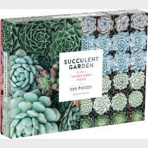 Mudpuppy - Puslespil 500 Brikker Dobbeltsidet - Succulent Garden